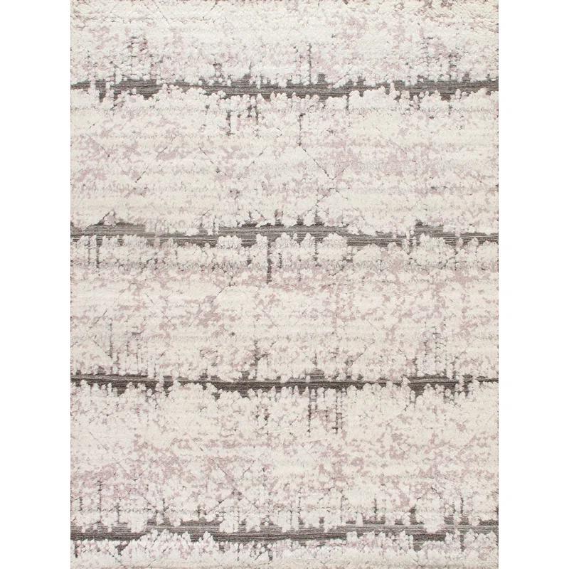 Pasargad Vogue Geometric Hand-Knotted Wool Ivory/Gray Area Rug | Wayfair