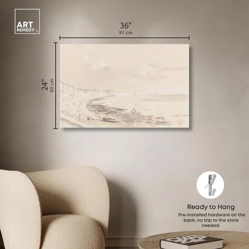 Art Remedy Sea Coast Scene 19th Century Canvas Coastal Classic Art by Art Remedy