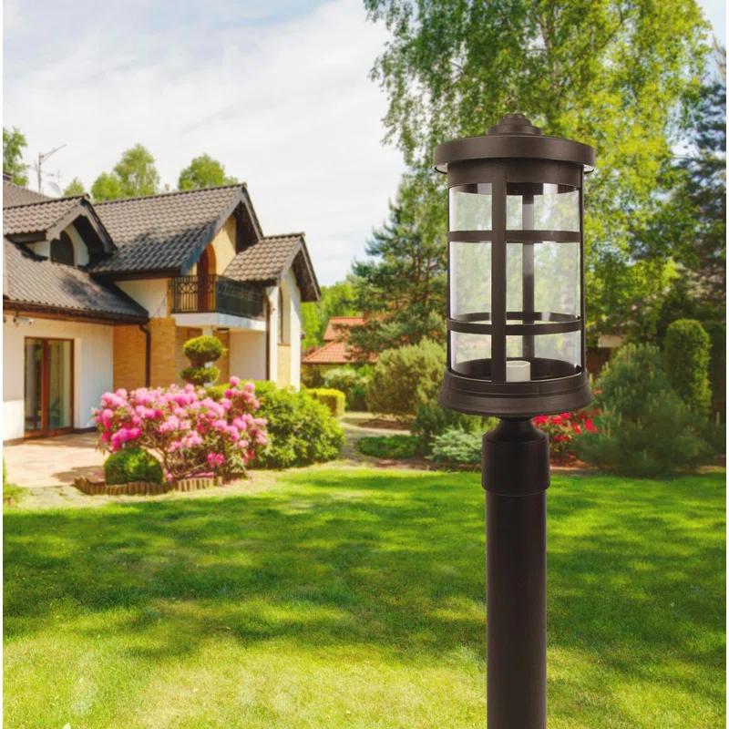 Solus Artisan Cylinder Post Top Fixture with Clear Acrylic Lens