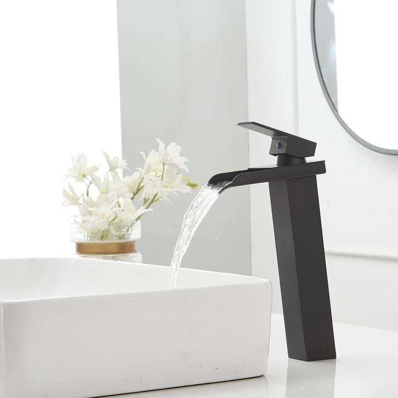 VIBRANTBATH 6009H-Black Vessel Sink Faucet Single-handle Bathroom Faucet with Drain Assembly