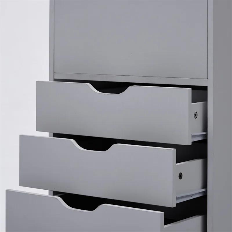 Inbox Zero 6-Drawer Office Drawer File Cabinet on Wheels, Desk Filing Cabinet Unit, Craft Office Drawer Storage Organization