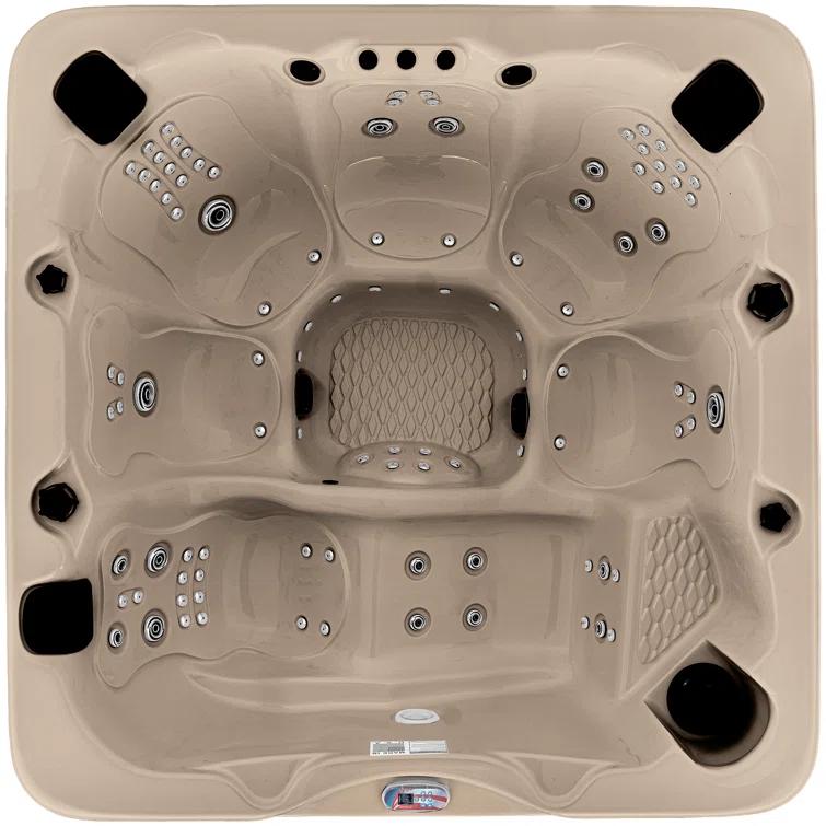 American Spas 6-Person 100-Jet Premium Lounger Spa Standard Hot Tub With Sound System And LED Waterfall
