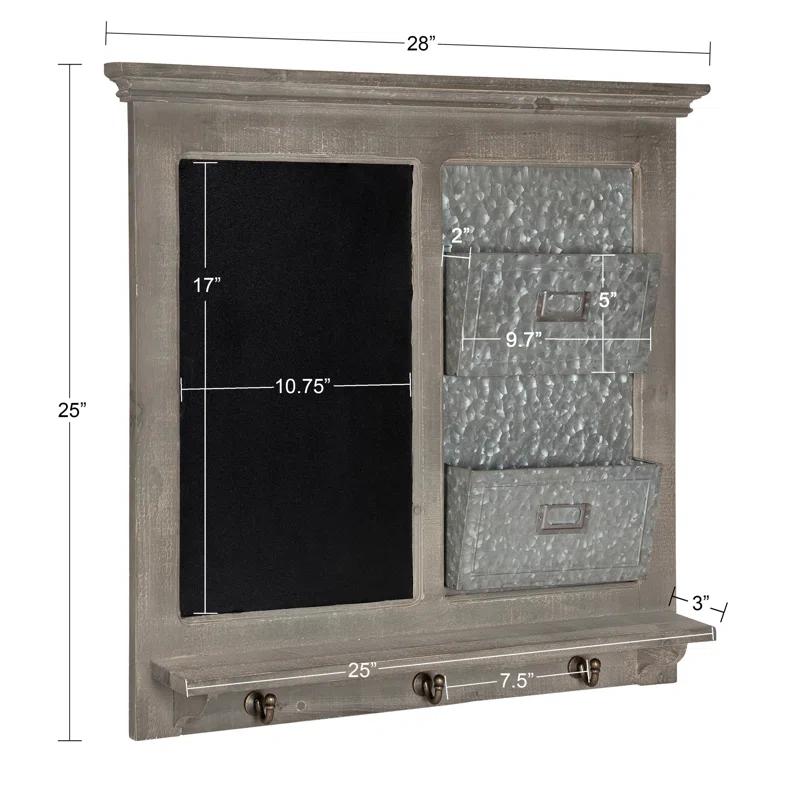 Kate and Laurel Solid Wood Wall Organizer
