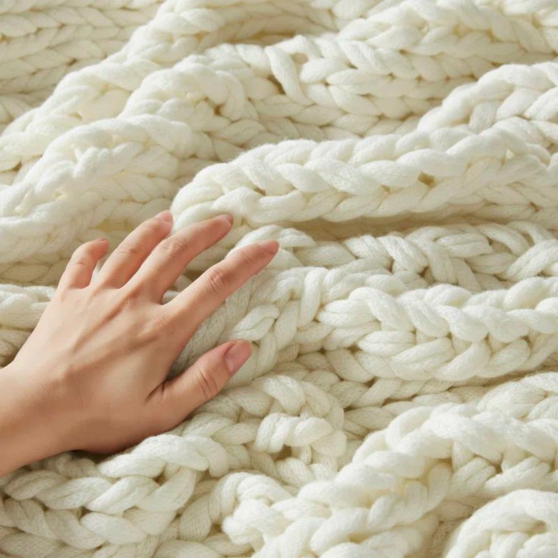 Kelly Clarkson Home Madison Hand Made Chunky Double Knit Throw Blanket