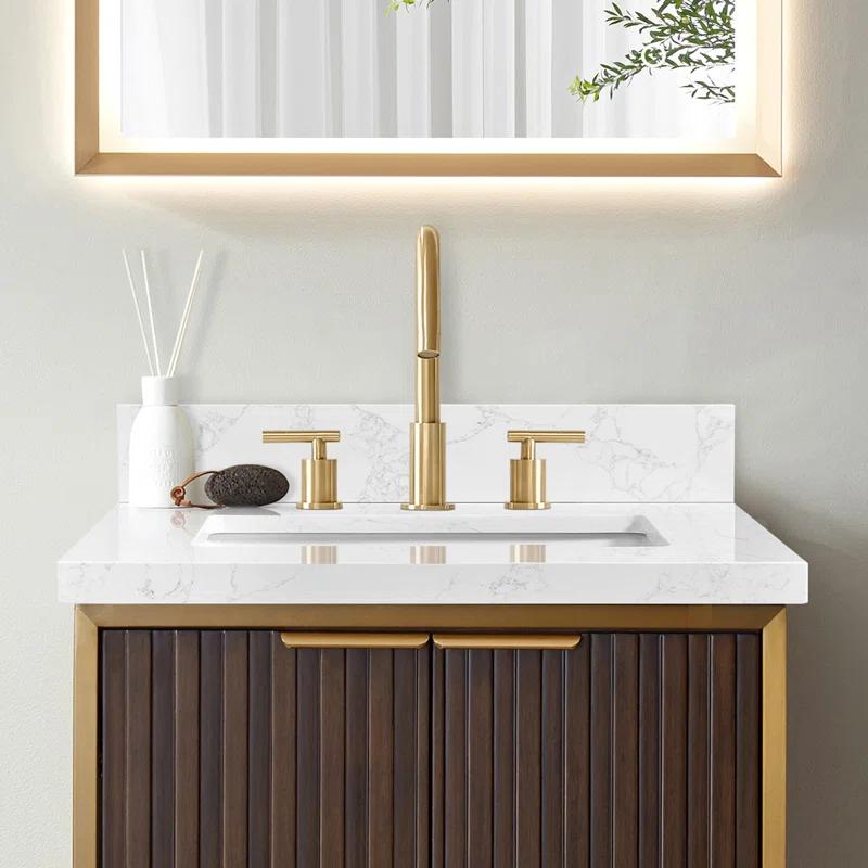 Vinnova Jaen 25'' Stone Single Bathroom Vanity Top with Sink
