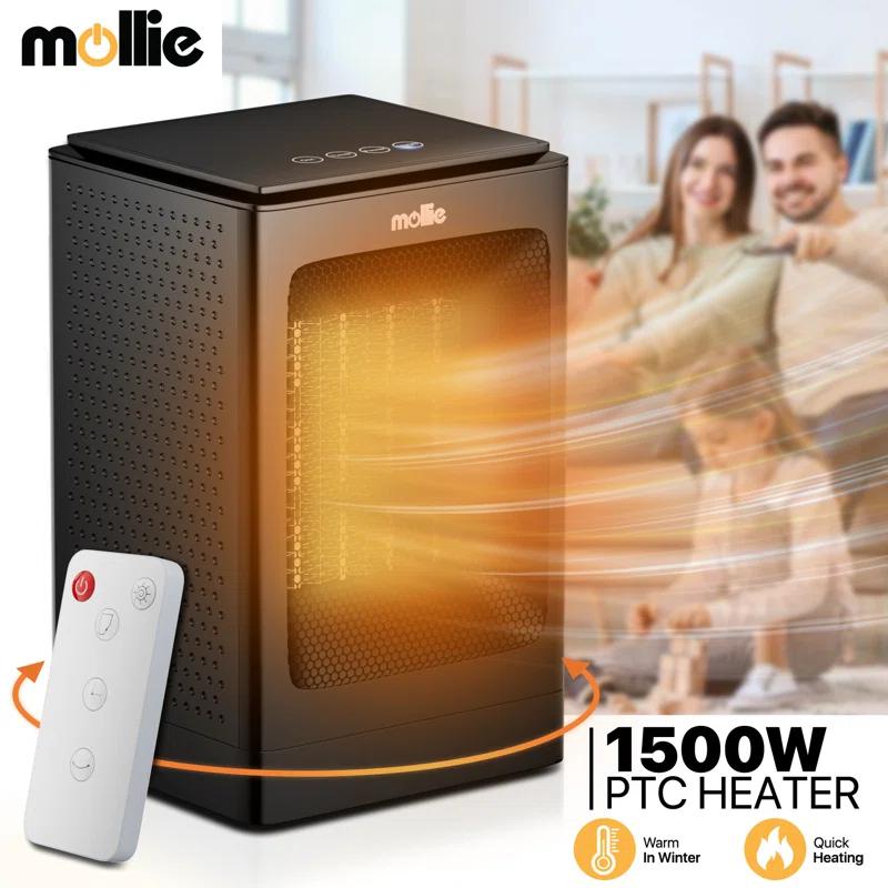 MoNiBloom MoNiBloom 1500 Watt 5110 BTU Electric Compact Space Heater , Remote Included and with Digital Display