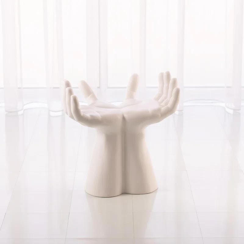 Studio A Home Hands Stool-Matte White