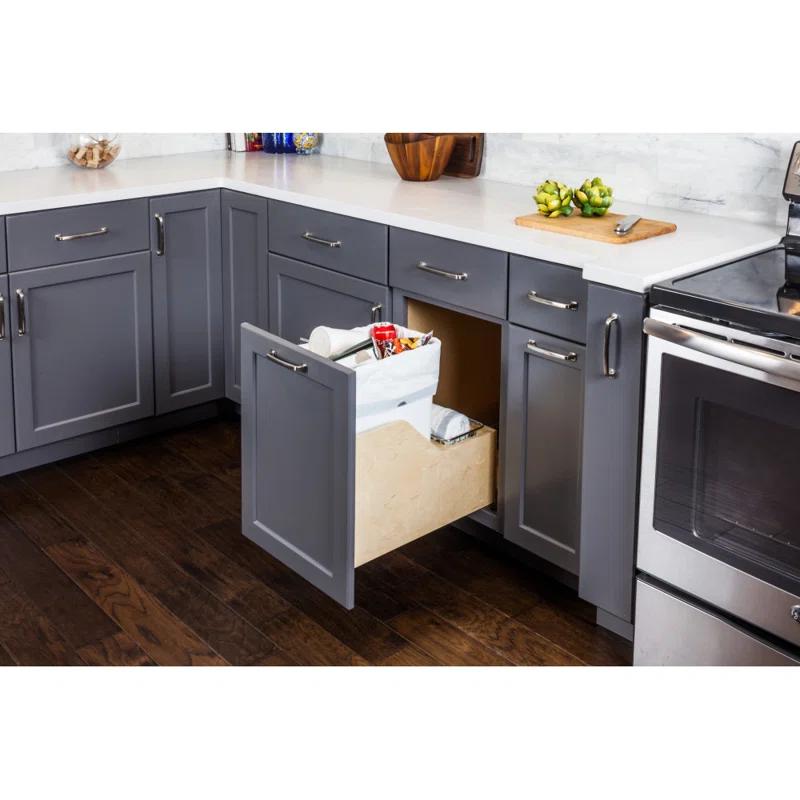 Hardware Resources Solid Wood Open Trash Can - 12.5 Gallons