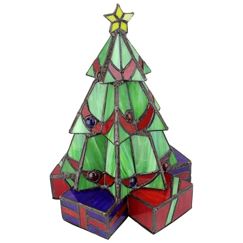 Design Toscano Illuminated Stained Glass Christmas Tree Lamp
