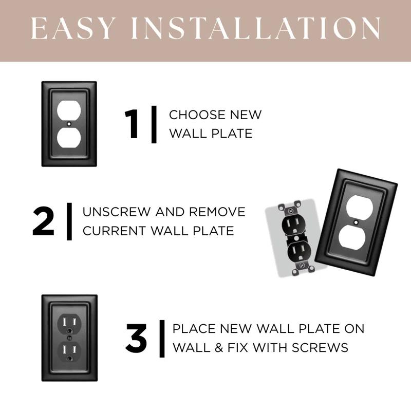 Monarch Abode Architectural 2 - Gang Toggle Light Switch Standard Wall Plate (Set of 2)