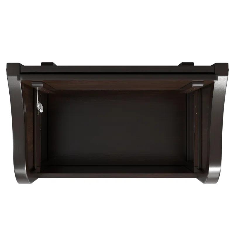 Simpli Home Connaught 30"W Solid Wood Small Entryway Storage Bench with Lift-Top Lid and Hidden Storage Compartment