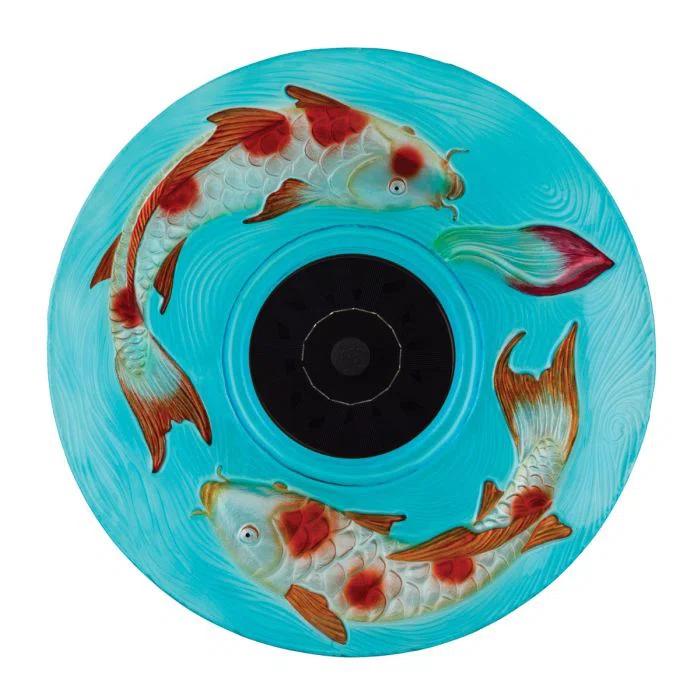 Regal Art & Gift 18" Solar Fountain/Birdbath with Stand - Koi