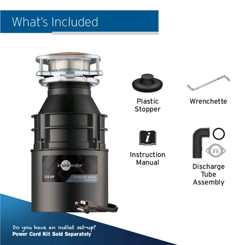 Badger 5XP 3/4 HP Continuous Feed Garbage Disposal