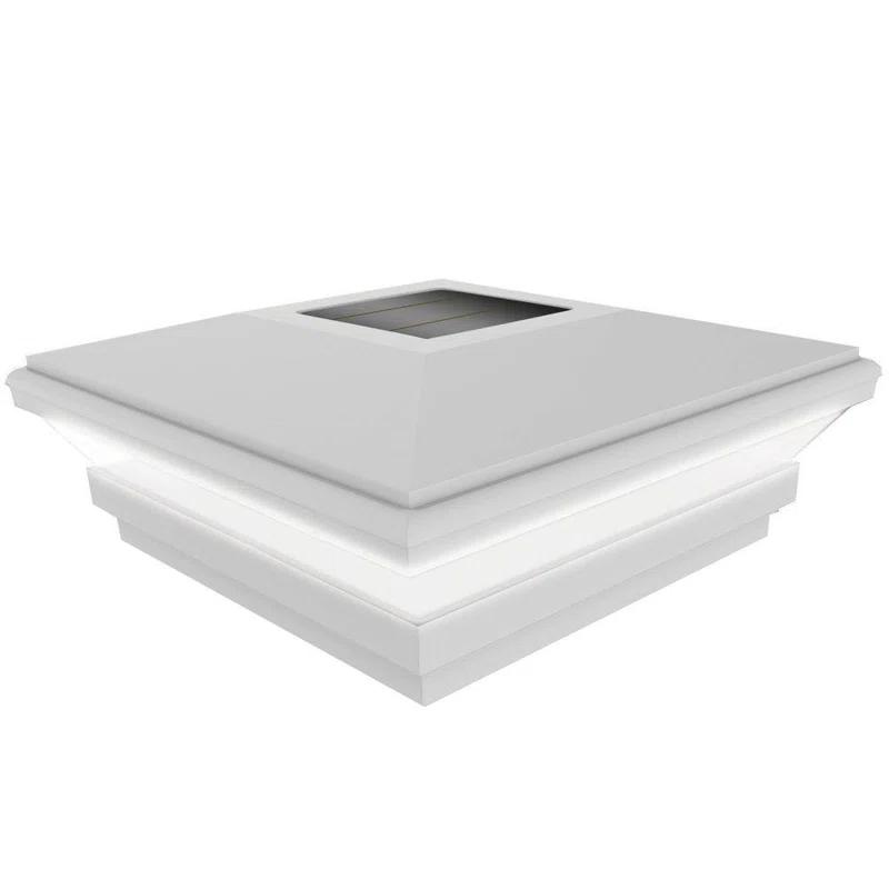 Barrette Outdoor Living 5 in. W x 5 in. D Contemporary Solar Post Top White