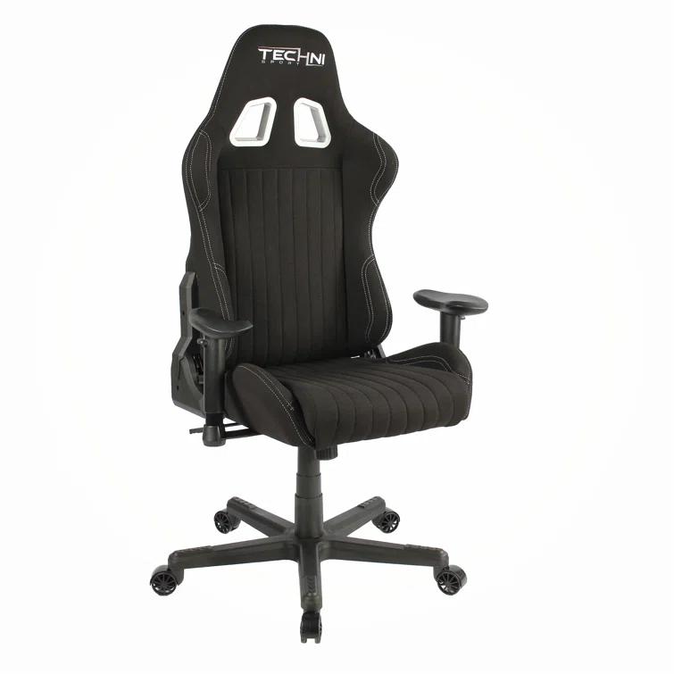 Techni Sport Techni Sport Adjustable Reclining Ergonomic Swiveling PC & Racing Game Chair in Black