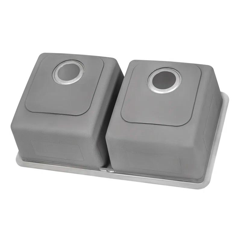 Ruvati RVM5077 Ruvati 28-inch Undermount Kitchen Sink 50/50 Double Bowl 16 Gauge Stainless Steel