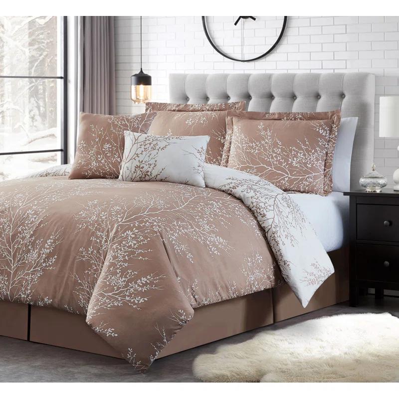 Spirit Linen 6-Piece Foliage Reversible Comforter Set