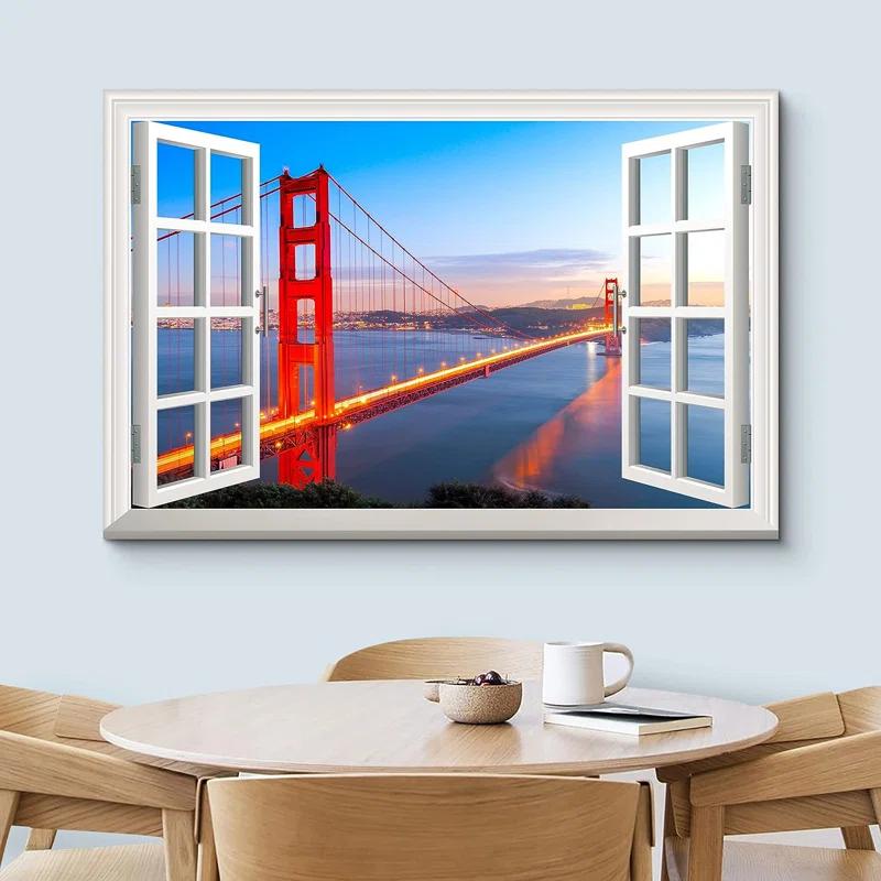 Window Scenery " Window View Landscape San Francisco Golden Gate Bridge Nature Wilderness "
