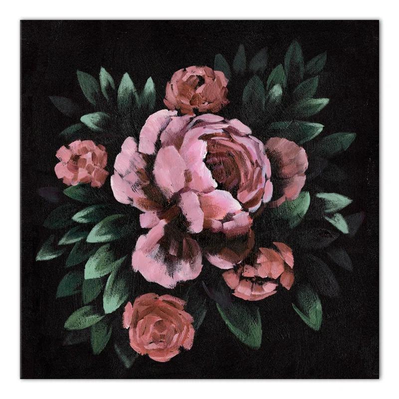 Red Barrel Studio® " Dark Moody Florals " Painting Print