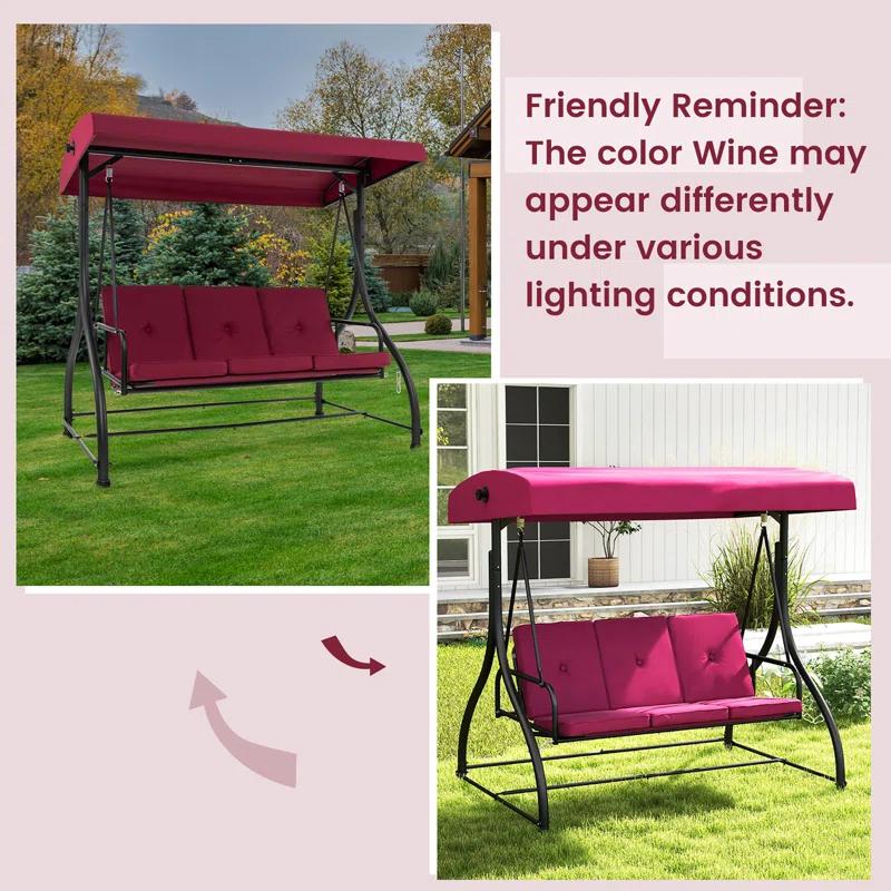 Arlmont & Co. Rubyn Porch Swing with Canopy