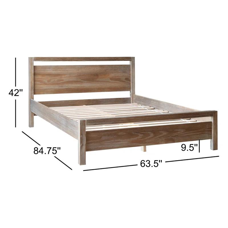 Loft Solid Wood Panel Bed