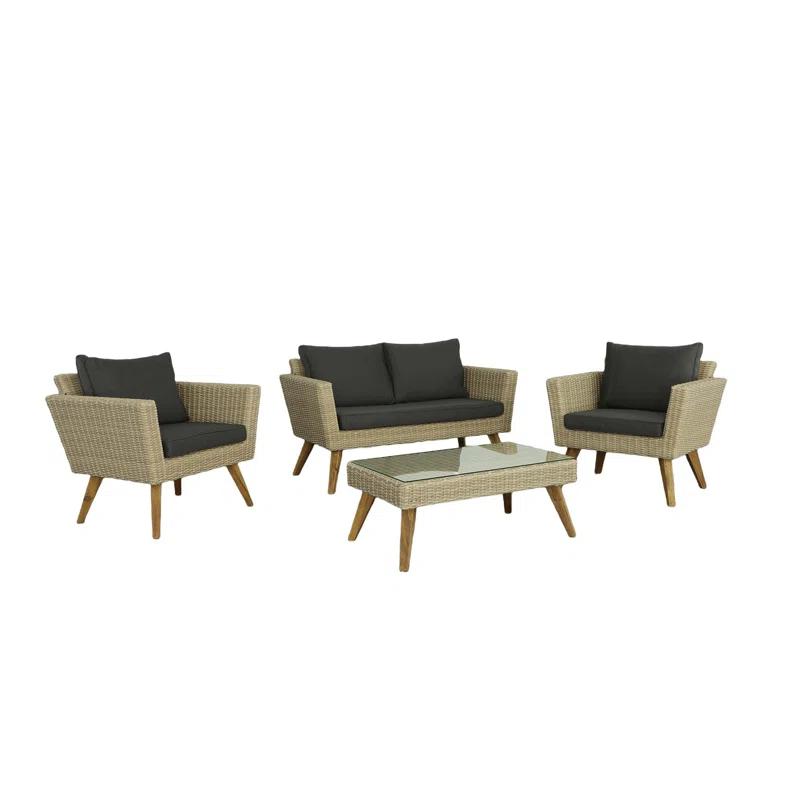 Latitude Run® Larkone 4 Piece Sofa Seating Group with Cushions