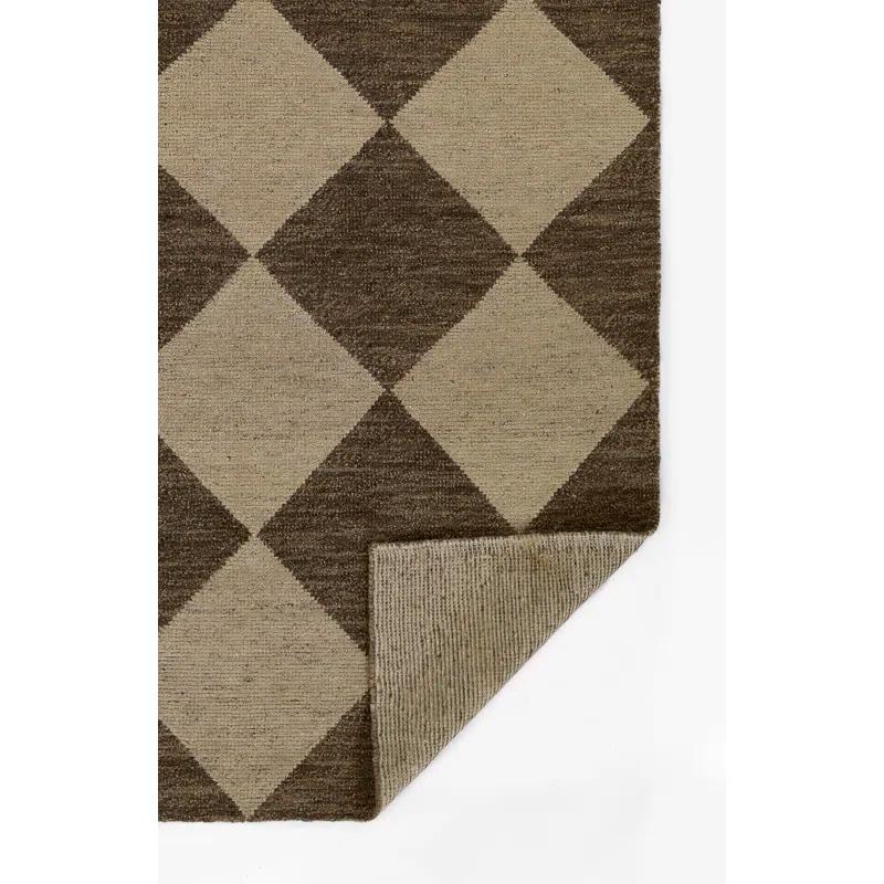 Winnie Geometric Hand-Knotted Wool Area Rug in Brown/Tan