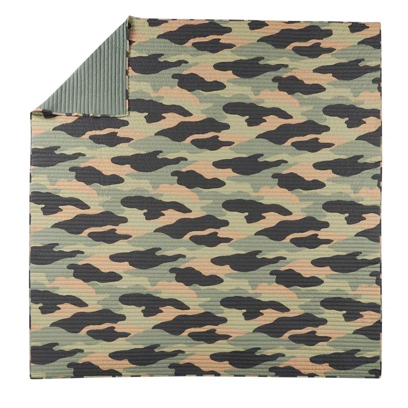 Urban Playground Covert Camo Green Reversible Microfiber Comforter Set