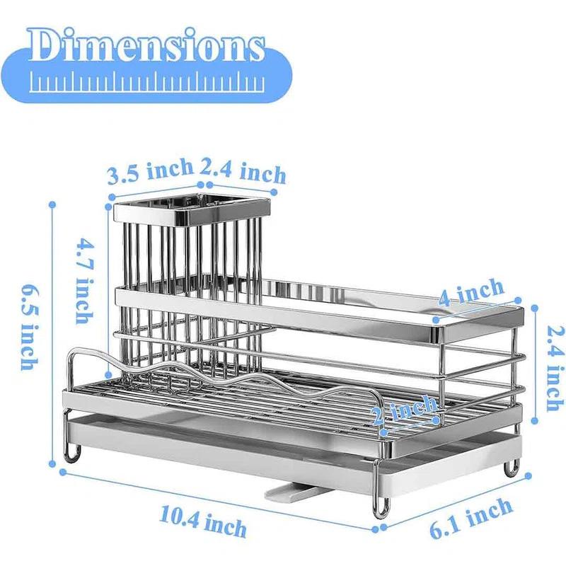 COAHAHA Rust Resistant Stainless Steel Sink Caddy - Large Capacity With Removable Brush Rack