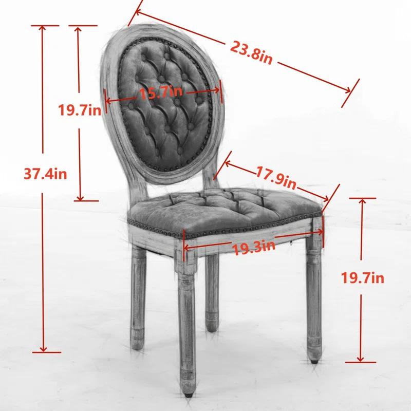 Ophelia & Co. French Style Solid Wood Frame Dining Chair with Nailhead Trim Set of 2