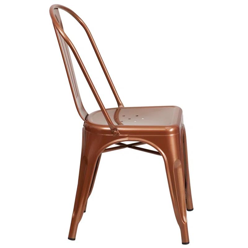 Flash Furniture Peterson Armless Metal Indoor-Outdoor Stackable Dining Chair (Set of 4)