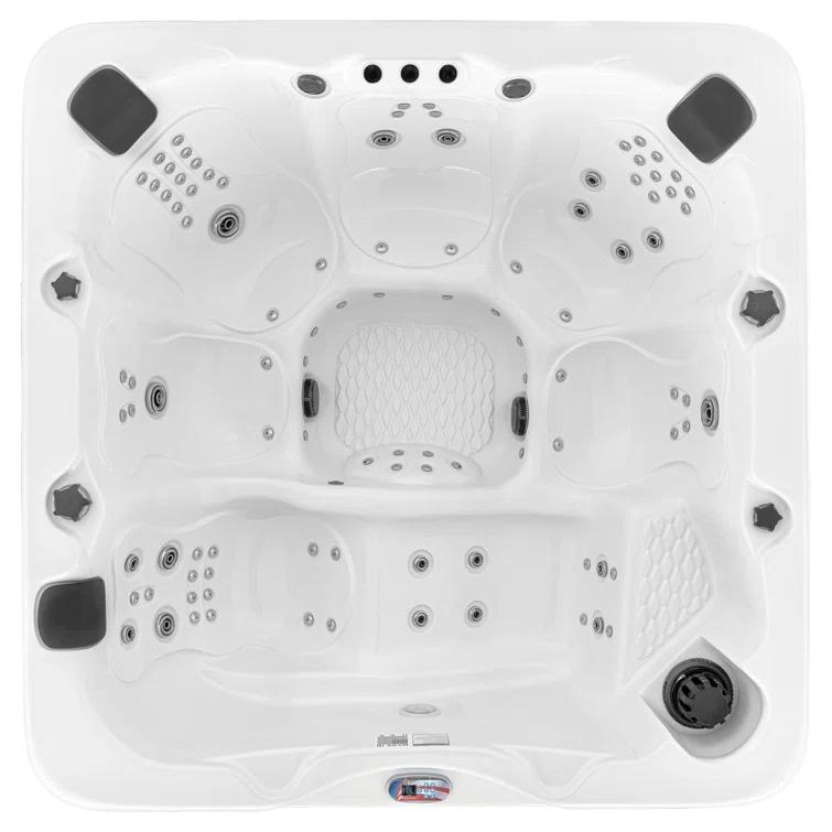 American Spas 6-Person 100-Jet Premium Lounger Spa Standard Hot Tub With Sound System And LED Waterfall