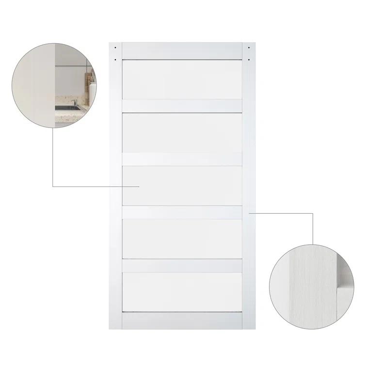 JUBEST Tempered Frosted Glass Barn Door with Installation Hardware Kit and Handle, Wood Sliding Barn Door