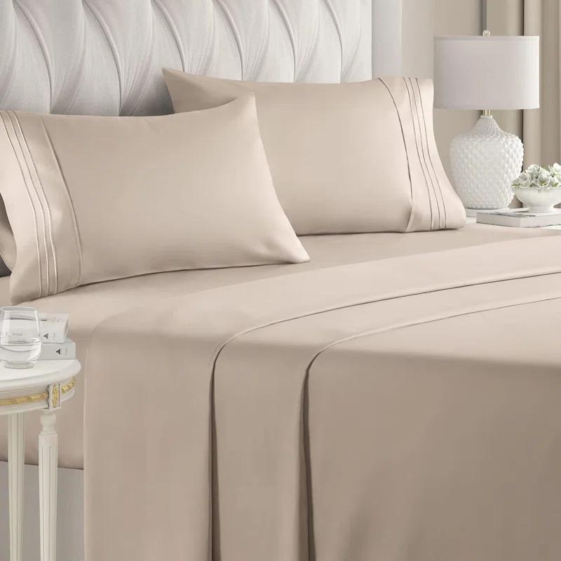 CGK Linens 4 Piece Sheet Set Premium Cooling, Soft & Wrinkle Free Sheet Set