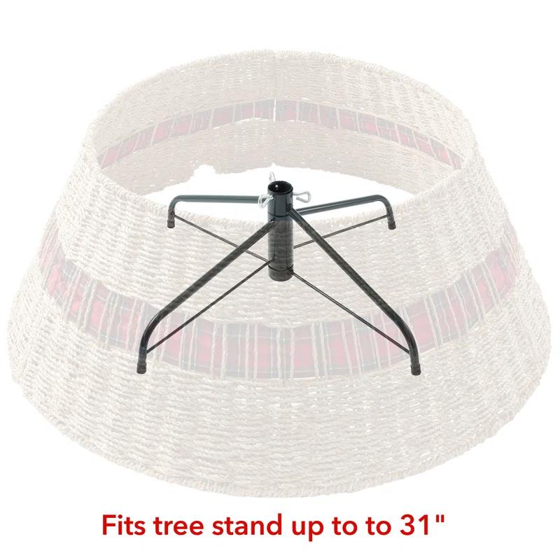 Casafield Woven Christmas Tree Collar with Ribbon and Cord Cutout