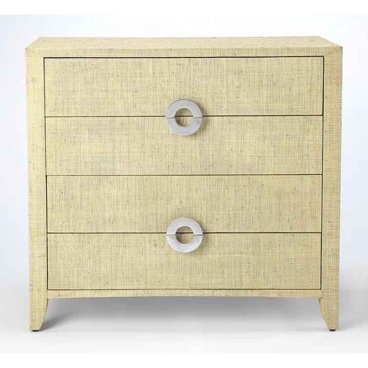 Butler Amelle 4-Drawer Raffia Accent Chest & Reviews | Perigold
