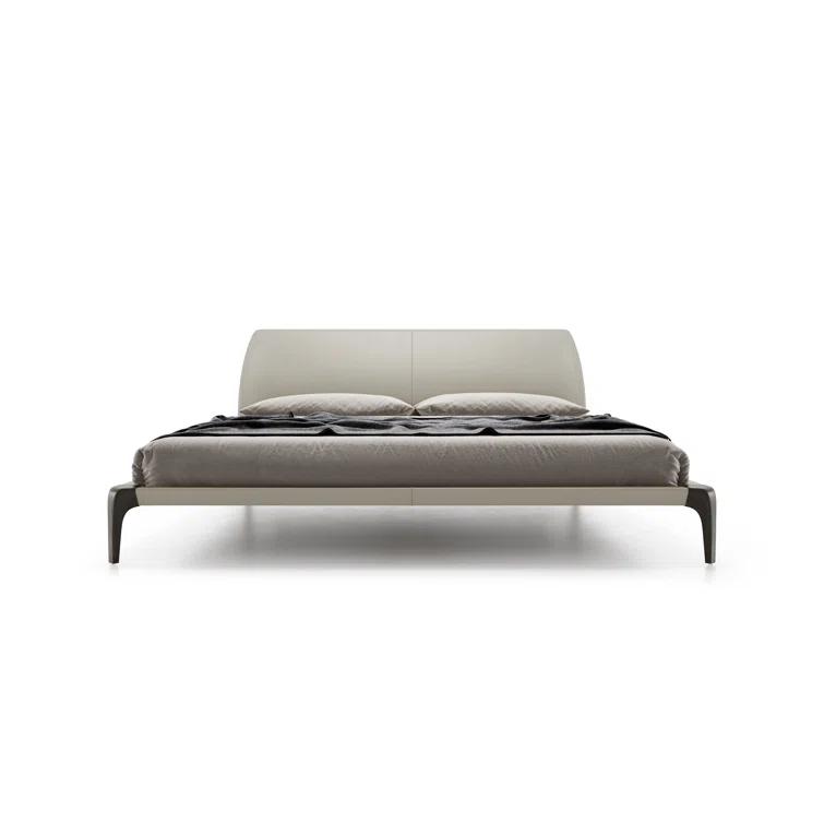Modloft Vanderbilt King Bed In Truffle Beige Eco Leather And Seared Ash | Perigold