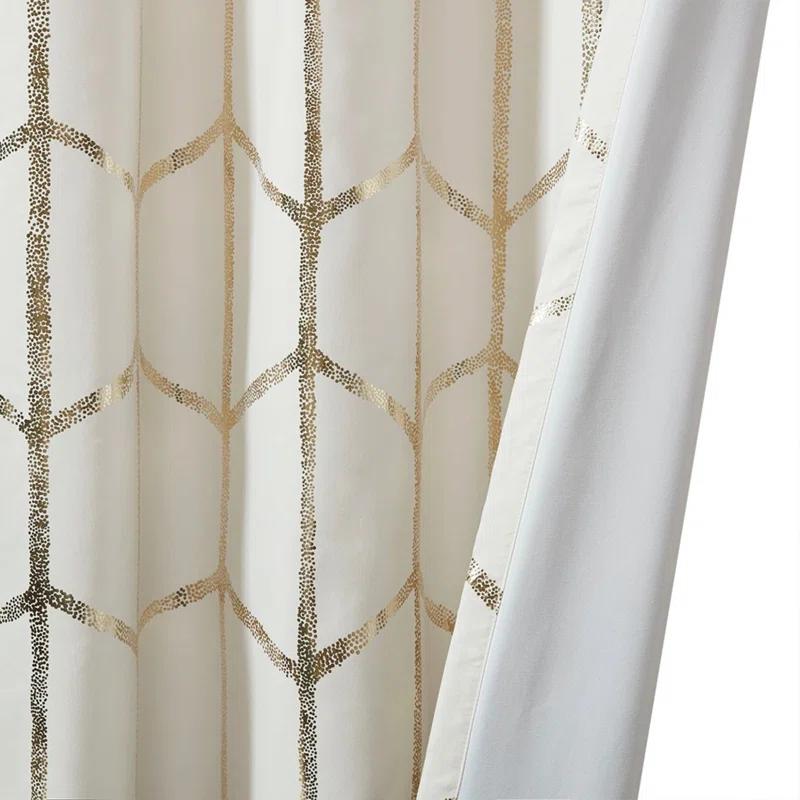 Intelligent Design Raina Geometric Total Blackout Grommet Single Curtain Panel
