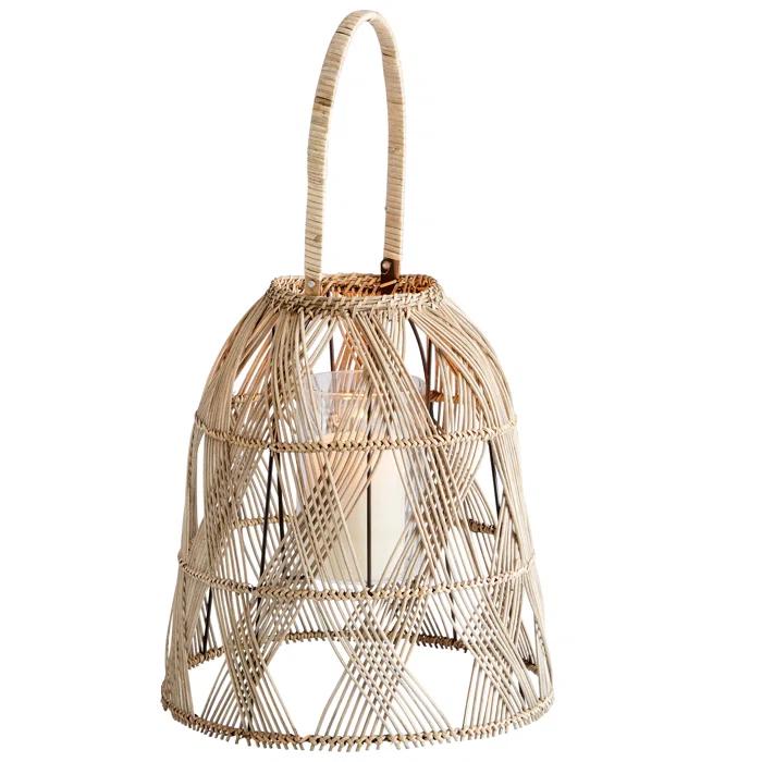 Jude Woven Rattan Lantern With Handle