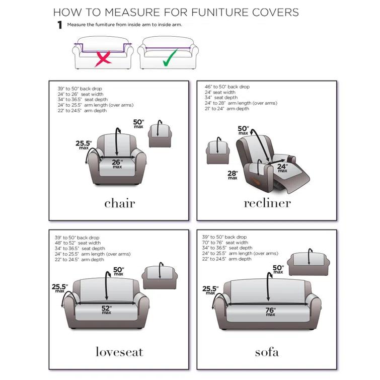 Sure Fit Heirloom Quilt Furniture Cover Cotton Box Cushion Sofa Slipcover