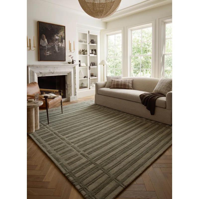 Bradley II Hand-Tufted Wool Rug by Chris Loves Julia x Loloi - Sage and Olive / 8'6" x 11'6"