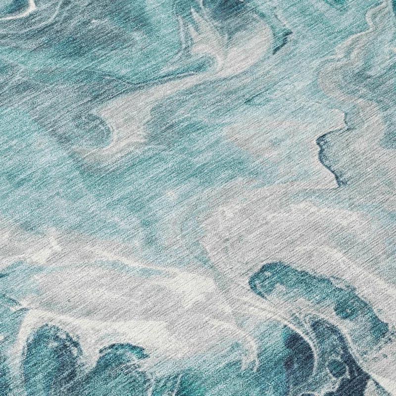 Machine Washable Indoor/Outdoor Chantille ACN1687 Teal Rug