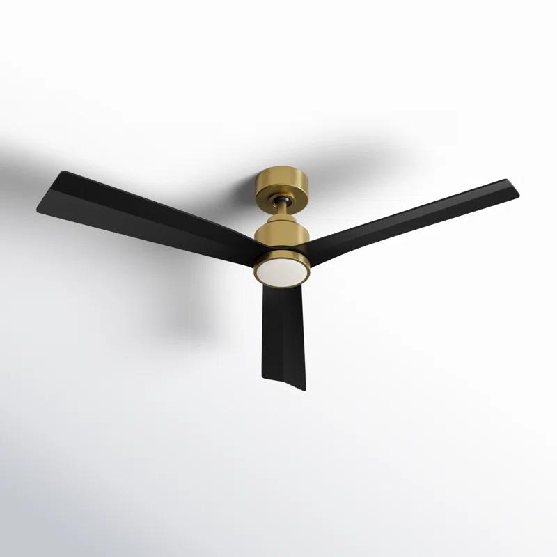 52" Smart Home Compatible 3 Blade Smart Ceiling Fan with Remote