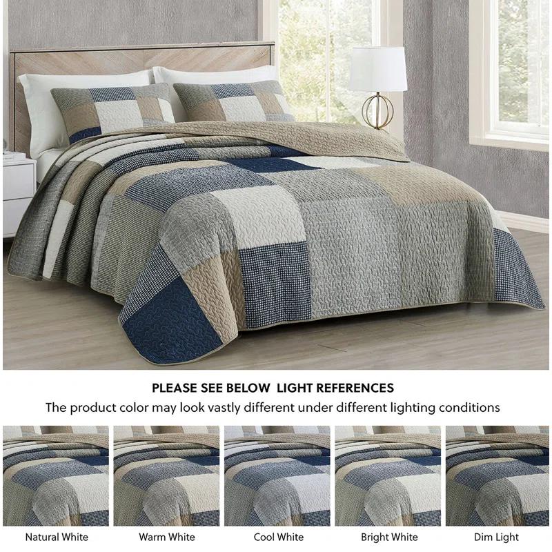 Chezmoi Collection Addy Cotton Patchwork Quilt Set