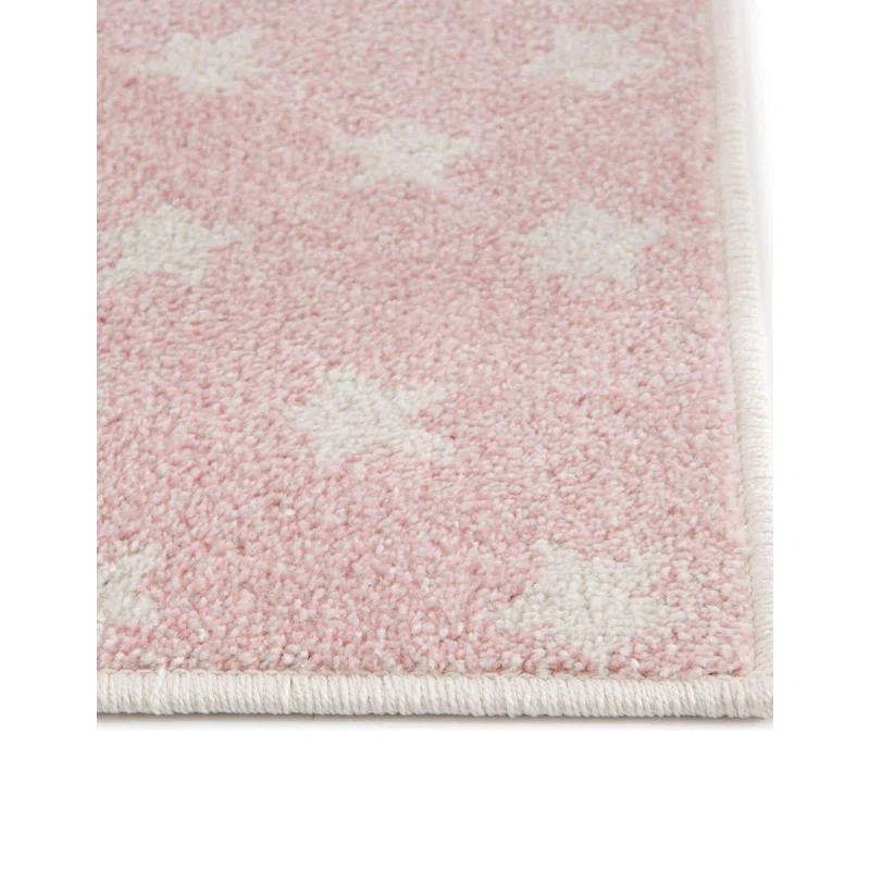 Whimsy Stars Baby Pink/Ivory Kid Rug