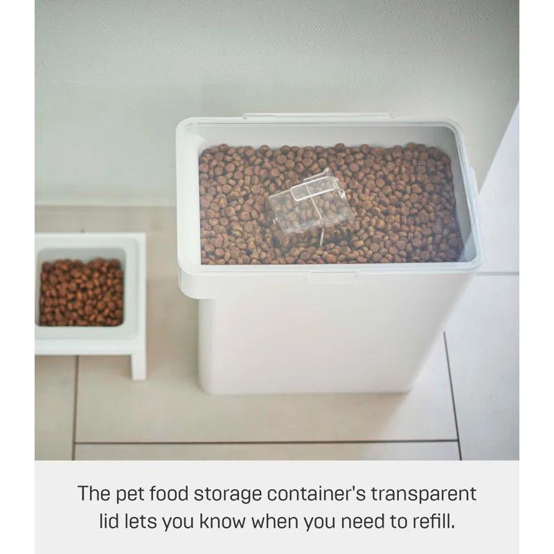 Yamazaki Home Airtight Pet Food Large Storage Container With Transparent Lid, 3.2 gallons