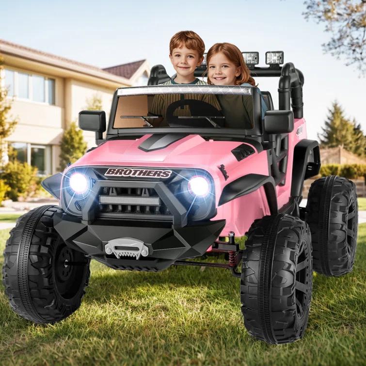 Ancheer 24V 2 Seater Ride On Car Jeep For Big Kids, Ride On Toys UTV With Parent Remote, LED Lights, Spring Suspension, Bluetooth, Music, USB, MP3