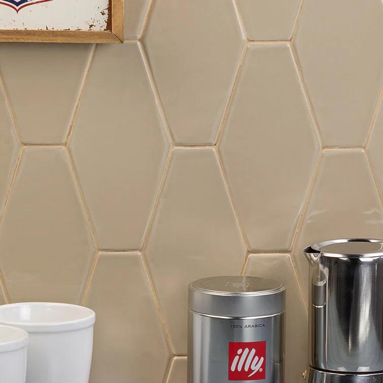 Bond Tile Midland Hexagon 4" x 8" Ceramic Subway Wall Tile (5.38 sq. ft. / box)