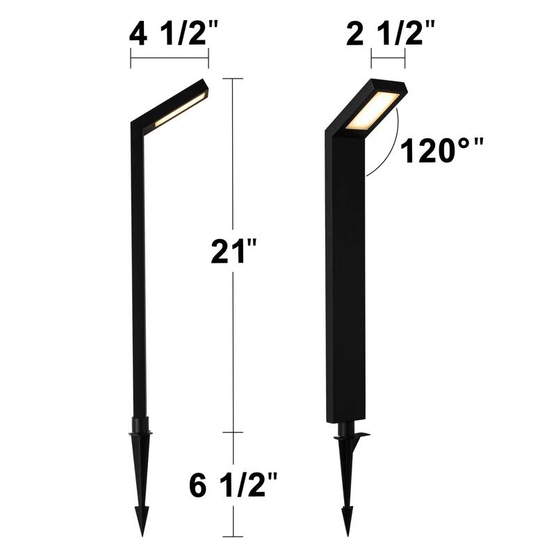 C Cattleya Low-voltage Black Aluminum Led Landscape Path Lights With Frosted Glass Shade(4-pack) (Set of 4)