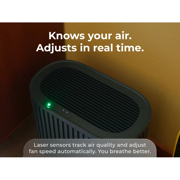 Windmill Windmill Smart Air Purifier for Home – Beautiful Modern Design – 3 in 1 with Medical Grade HEPA Activated Carbon Filter and Pre Filter – Quiet with White Noise Mode – Laser Sensor – Covers up to 1950 sq ft – Great for Smoke Dust Pets and Allergies